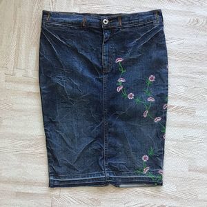 Dolce & Gabanna Denim Jean Floral Skirt